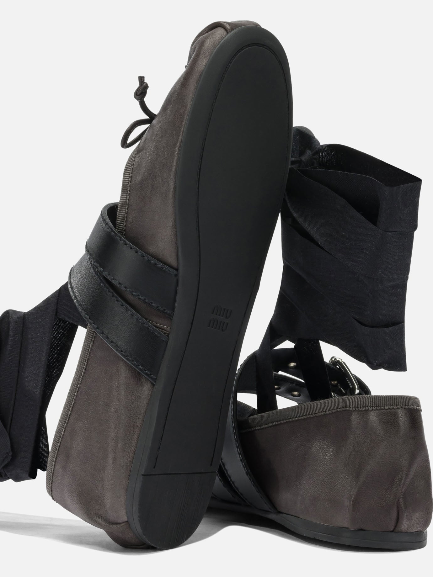 Classic ballet flats 100% lamb leather - 100% calf leather  Brown - Miu Miu Women | PDP | VIETTI Online Store | thumbnail_5