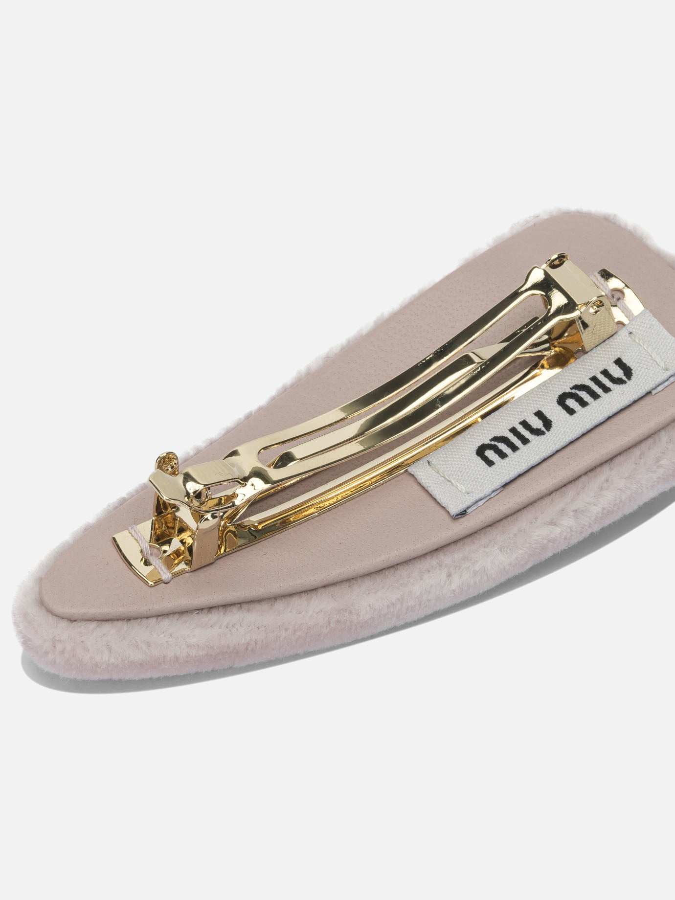 Hair clips 100% brass - 100% cotton - 100% lamb leather  Pink - Miu Miu Women | PDP | VIETTI Online Store | Zoom-Modal_2
