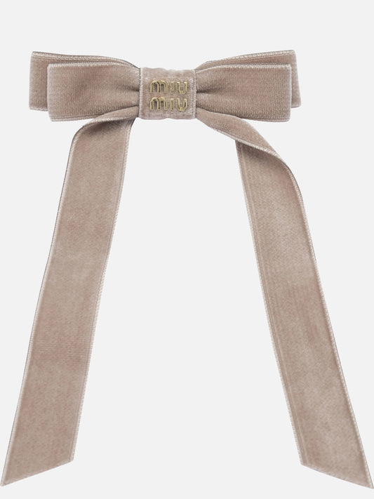 Hair clips 100% brass - 100% cotton  Pink - Miu Miu Women | PDP | VIETTI Online Store 

