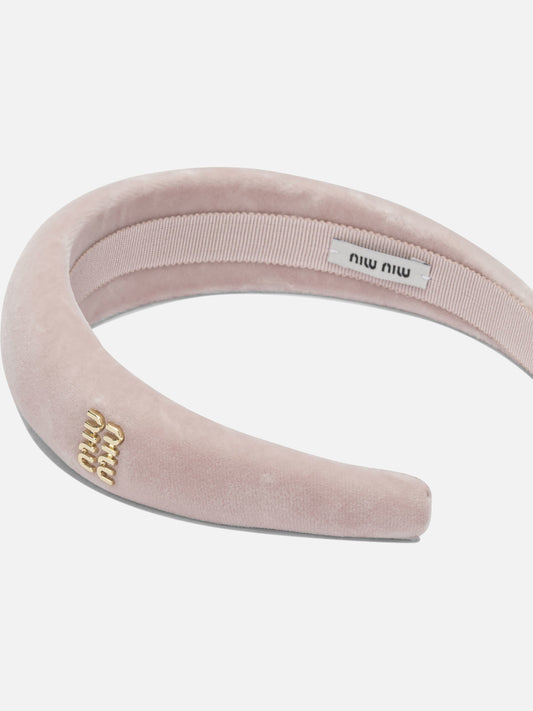 Headbands 100% cotton - 100% glass  Pink - Miu Miu Women | PDP | VIETTI Online Store | 2
