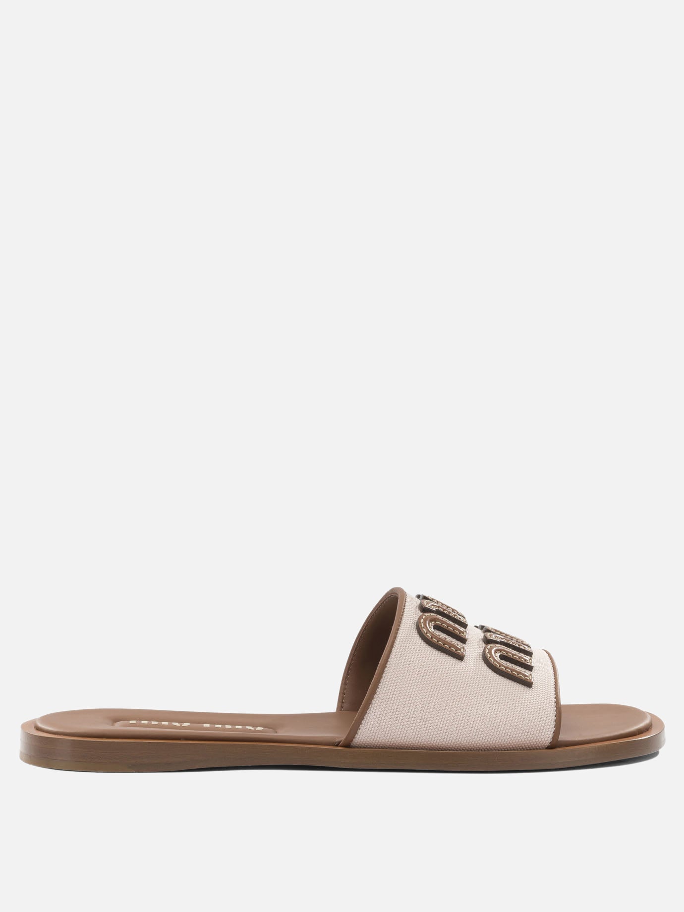 Flat sandals 100% cotton  Pink - Miu Miu Women | PDP | VIETTI Online Store | Zoom-Modal
