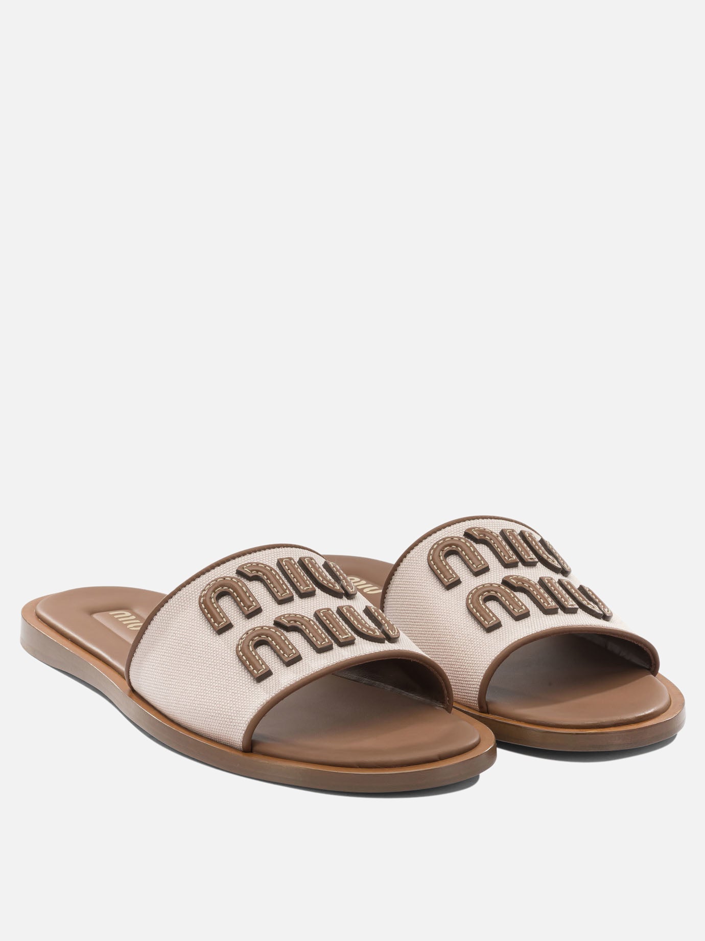 Flat sandals 100% cotton  Pink - Miu Miu Women | PDP | VIETTI Online Store | Zoom-Modal_2
