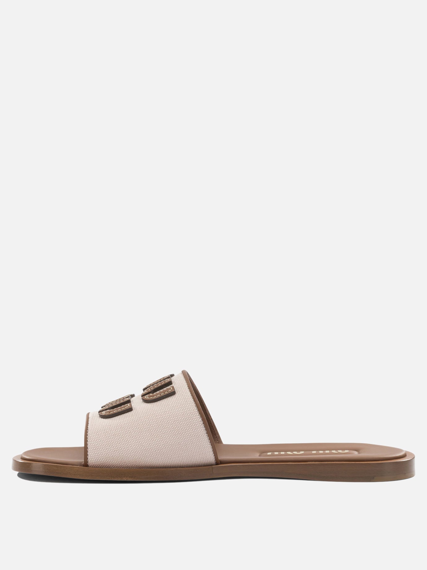 Flat sandals 100% cotton  Pink - Miu Miu Women | PDP | VIETTI Online Store | thumbnail_3