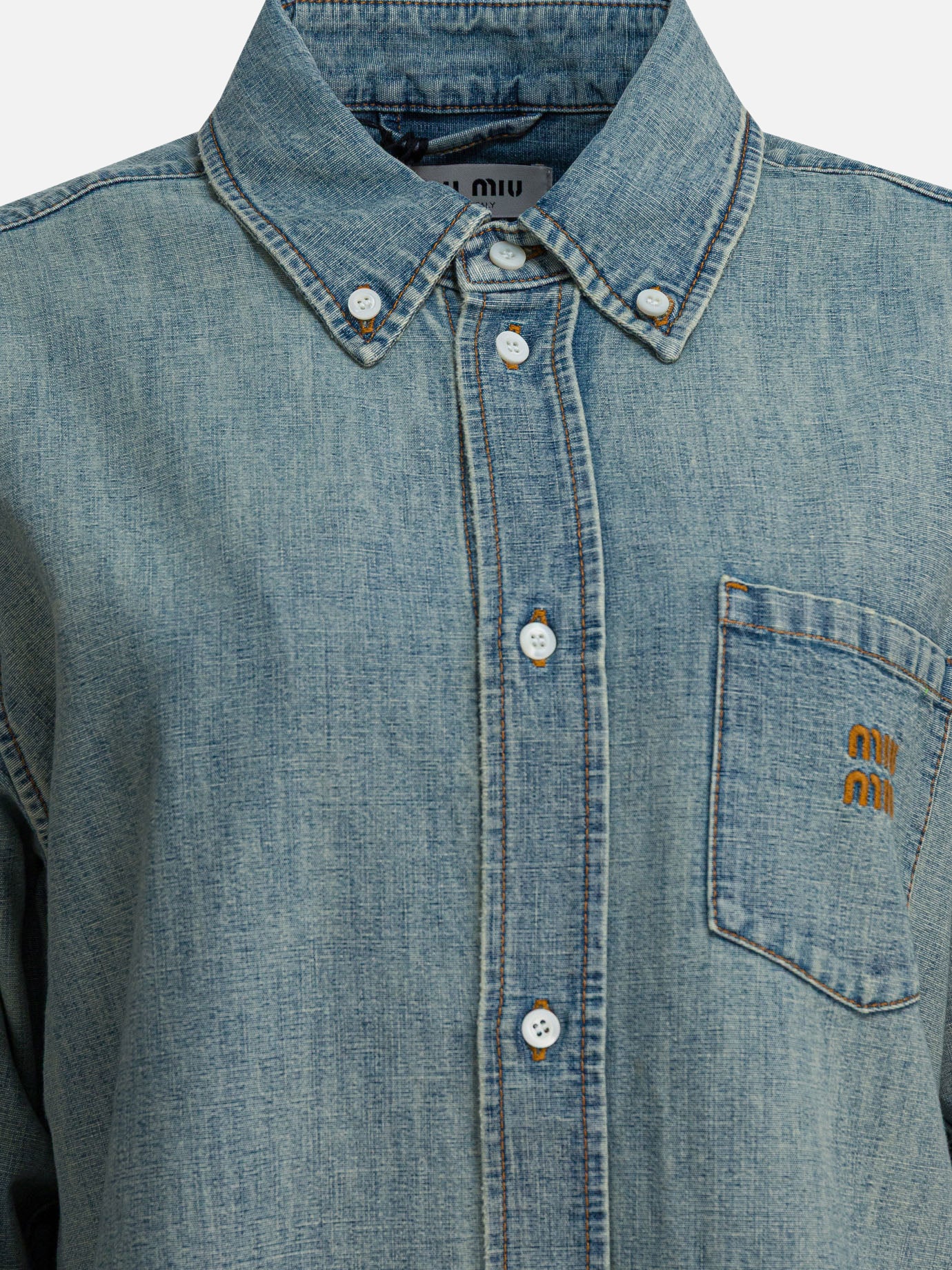 Casual shirts Logo  Light blue - Miu Miu Women | PDP | VIETTI Online Store | thumbnail_3