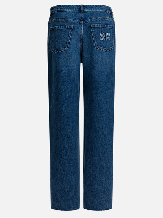 Wide-leg jeans Logo  Blue - Miu Miu Women | PDP | VIETTI Online Store | 2
