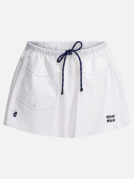 Miniskirts Logo  White - Miu Miu Women | PDP | VIETTI Online Store 
