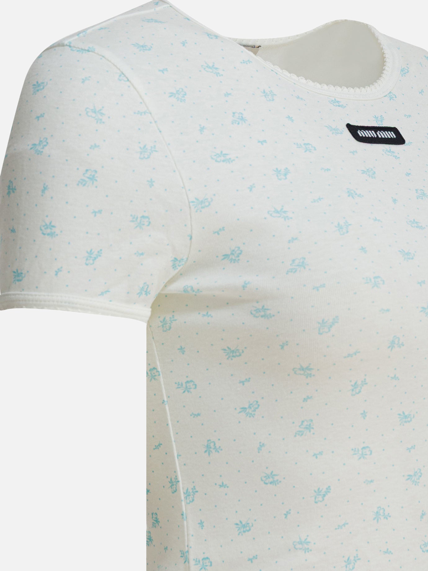 Crewneck t-shirts Floral  White - Miu Miu Women | PDP | VIETTI Online Store | Zoom-Modal_4
