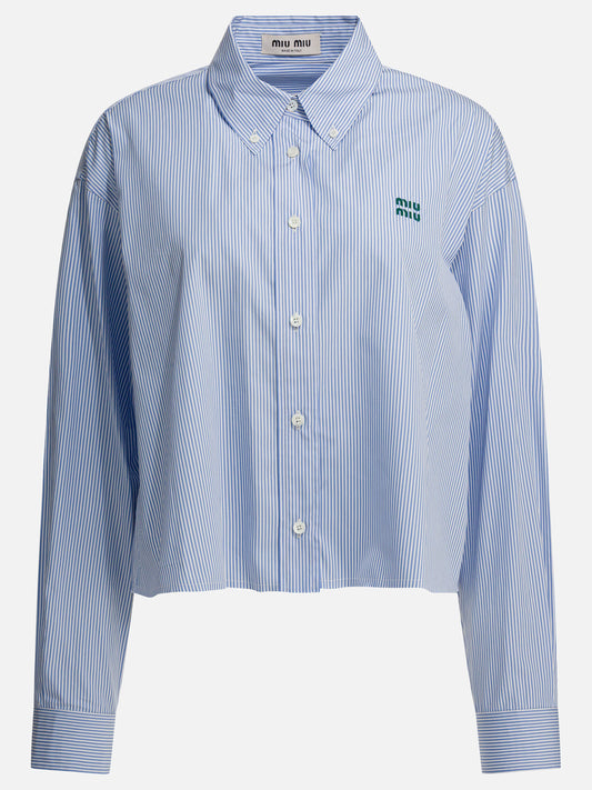 Casual shirts Logo  Light blue - Miu Miu Women | PDP | VIETTI Online Store 
