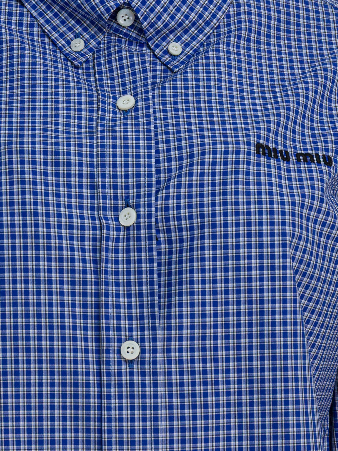 Casual shirts Check  Light blue - Miu Miu Women | PDP | VIETTI Online Store | thumbnail_3