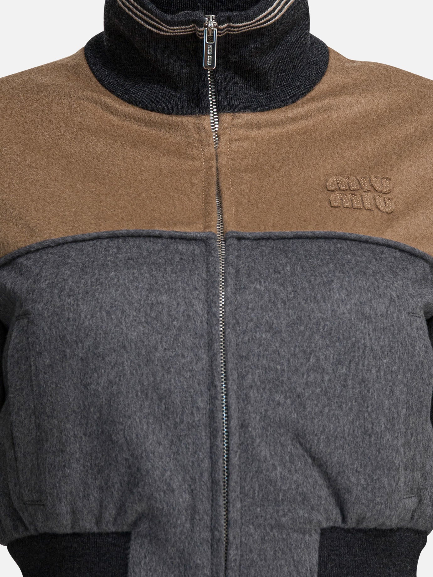 Bomber jackets Logo  Grey - Miu Miu Women | PDP | VIETTI Online Store | thumbnail_3