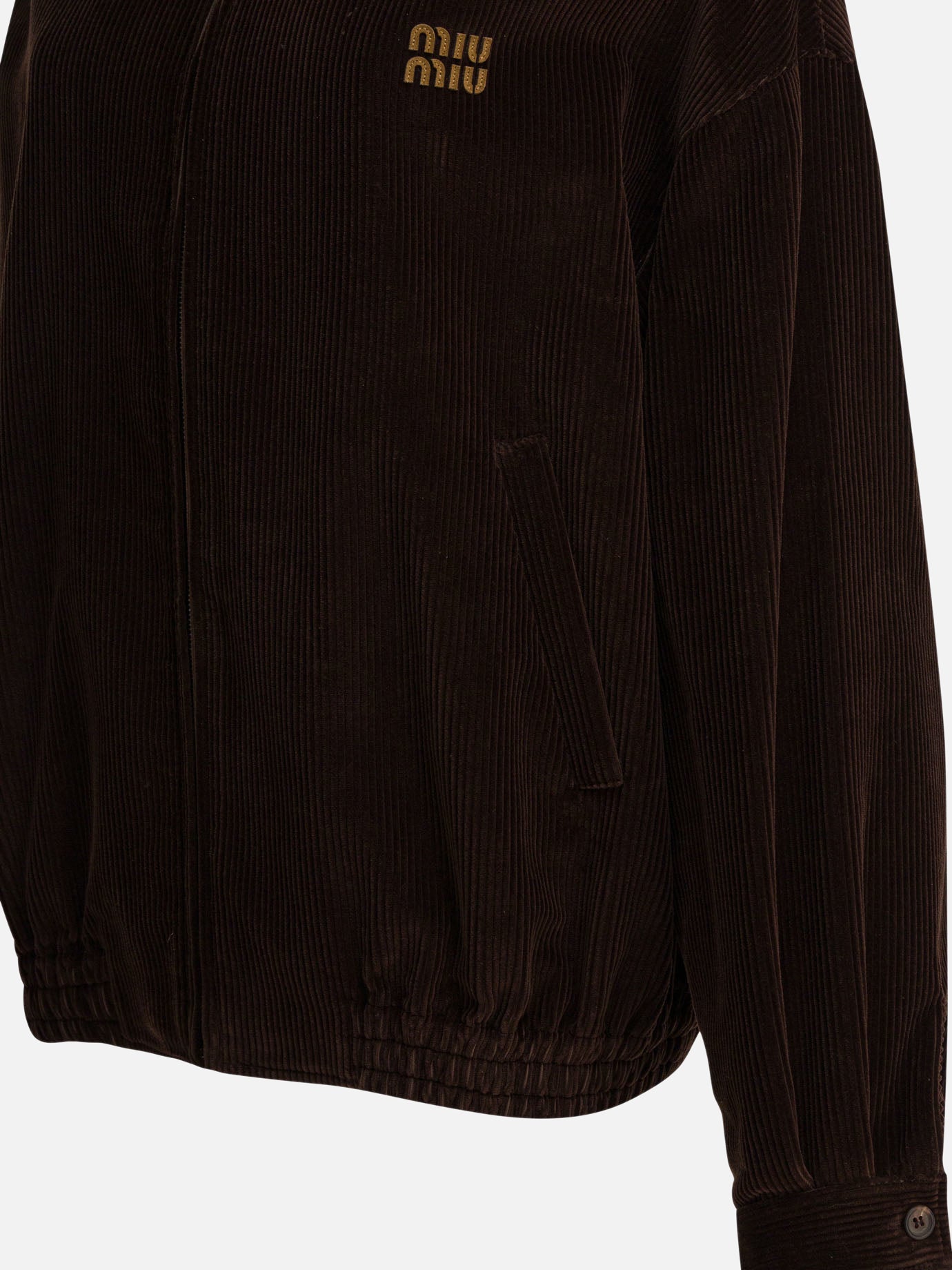 Bomber jackets Logo  Brown - Miu Miu Women | PDP | VIETTI Online Store | thumbnail_4