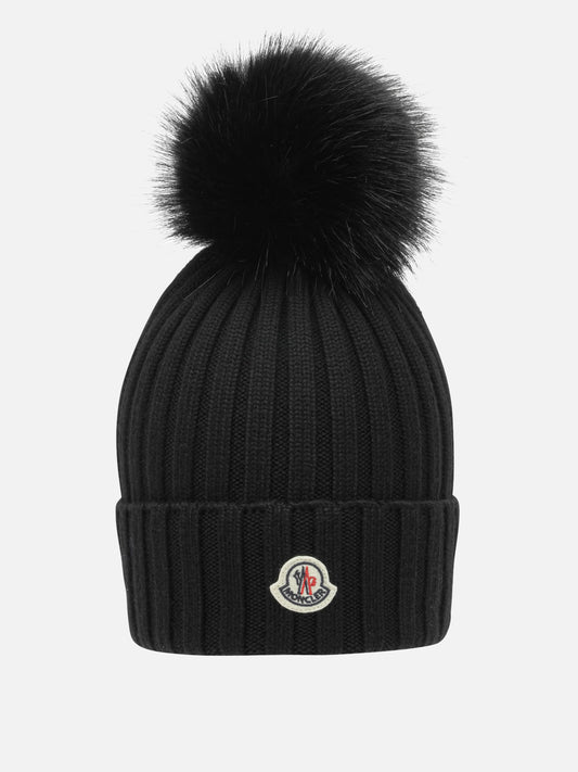 Beanies 100% virgin wool  Black - Moncler Women | PDP | VIETTI Online Store 
