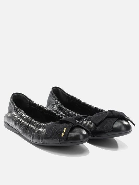 Classic ballet flats 100%calf leather  Black - Prada Women | PDP | VIETTI Online Store | 2
