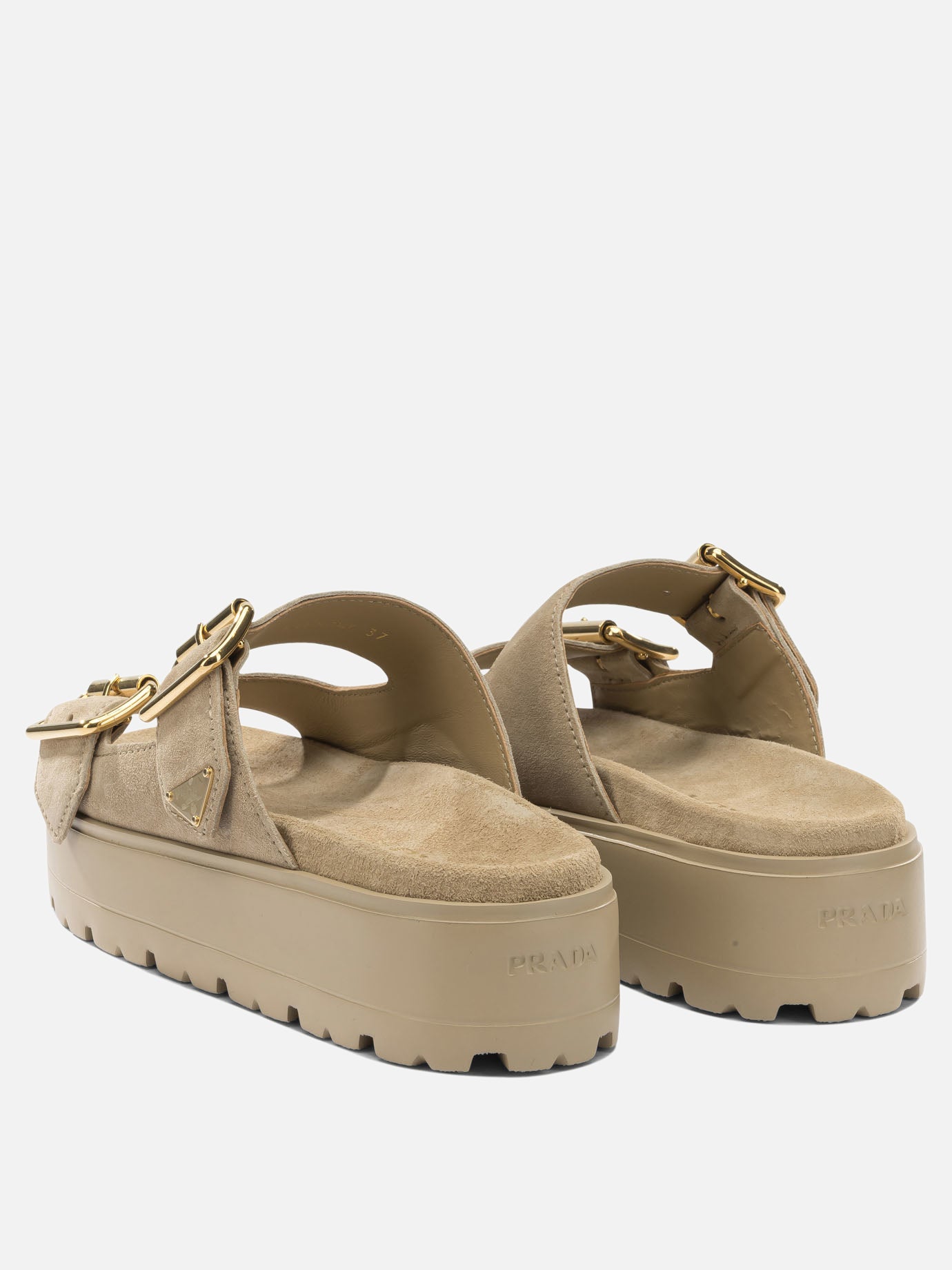Flat sandals 100% calf leather - 100% rubber  Beige - Prada Women | PDP | VIETTI Online Store | Zoom-Modal_4
