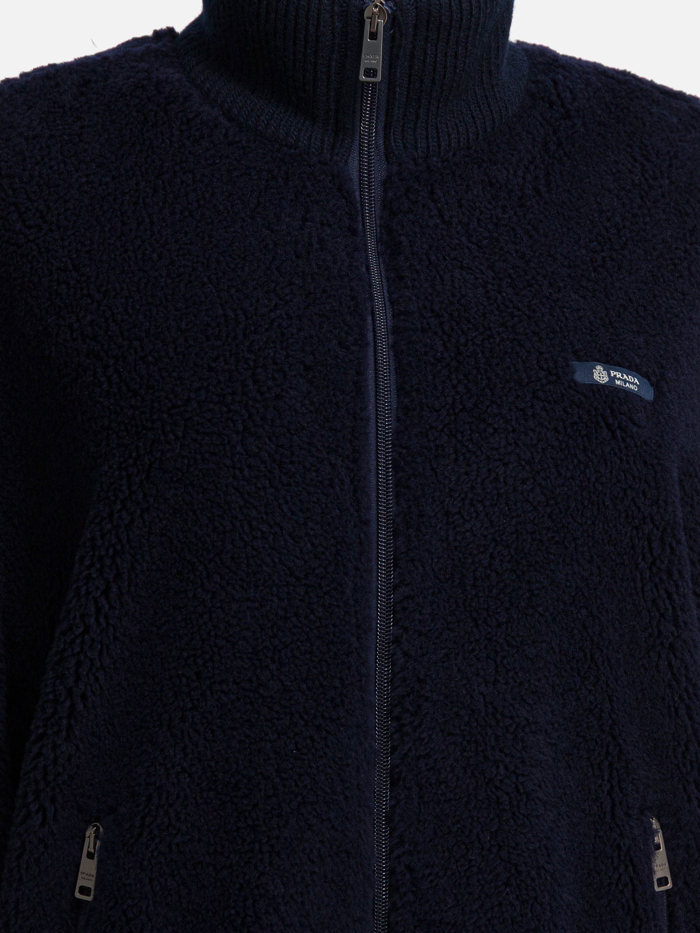 Fleece jackets Solid colour  Blue - Prada Women | PDP | VIETTI Online Store | Zoom-Modal_3
