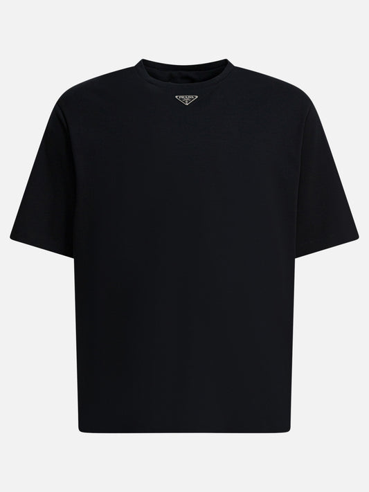 Crewneck t-shirts Logo  Black - Prada Men | PLP | VIETTI Online Store 
