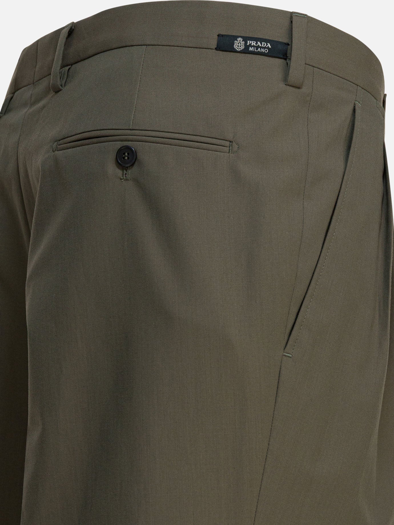 Tailored trousers Solid colour  Green - Prada Men | PDP | VIETTI Online Store | thumbnail_4