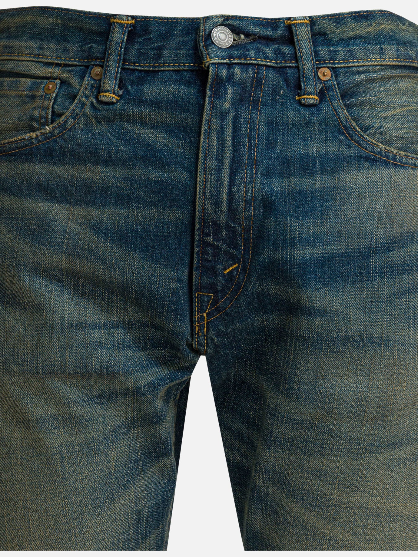 Straight-leg jeans Solid colour  Blue - RRL by Ralph Lauren Men | PDP | VIETTI Online Store | thumbnail_3