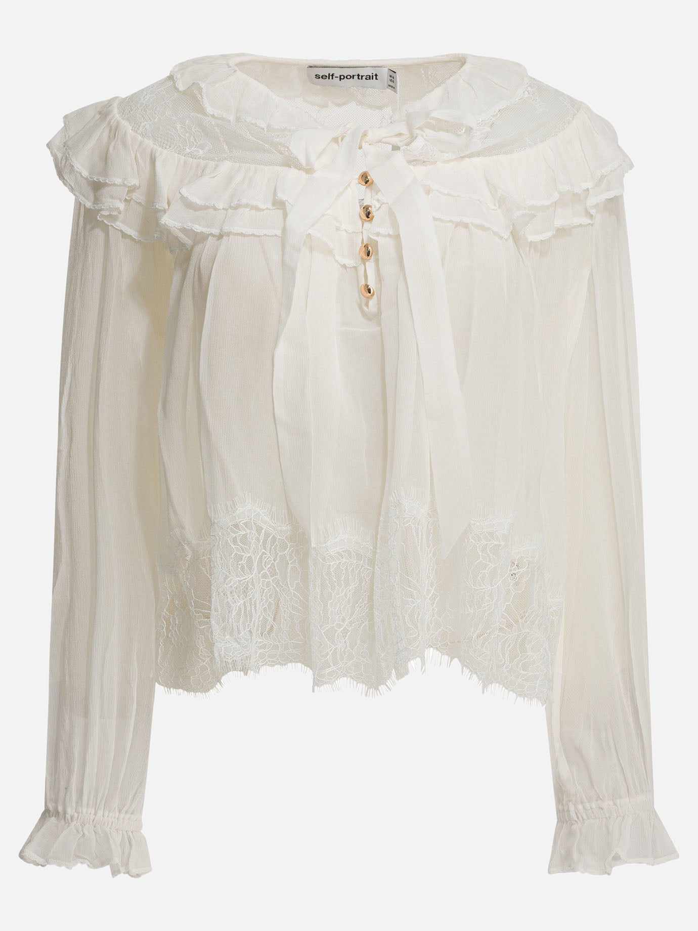 Blouses Solid colour  White - Self-portrait Women | PDP | VIETTI Online Store | thumbnail