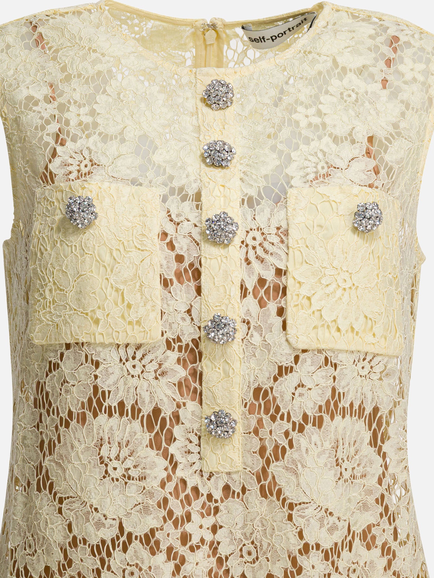 Mini dresses Solid colour  Yellow - Self-portrait Women | PDP | VIETTI Online Store | thumbnail_3