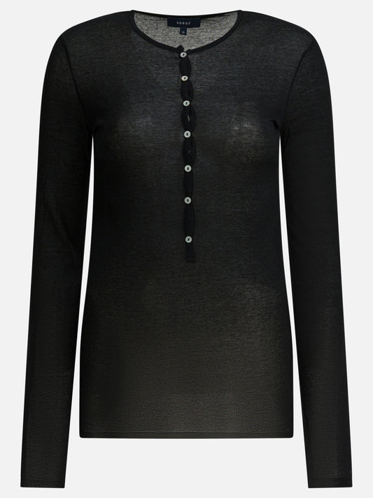 Henley t-shirts Solid colour  Black - Soeur Women | PDP | VIETTI Online Store 
