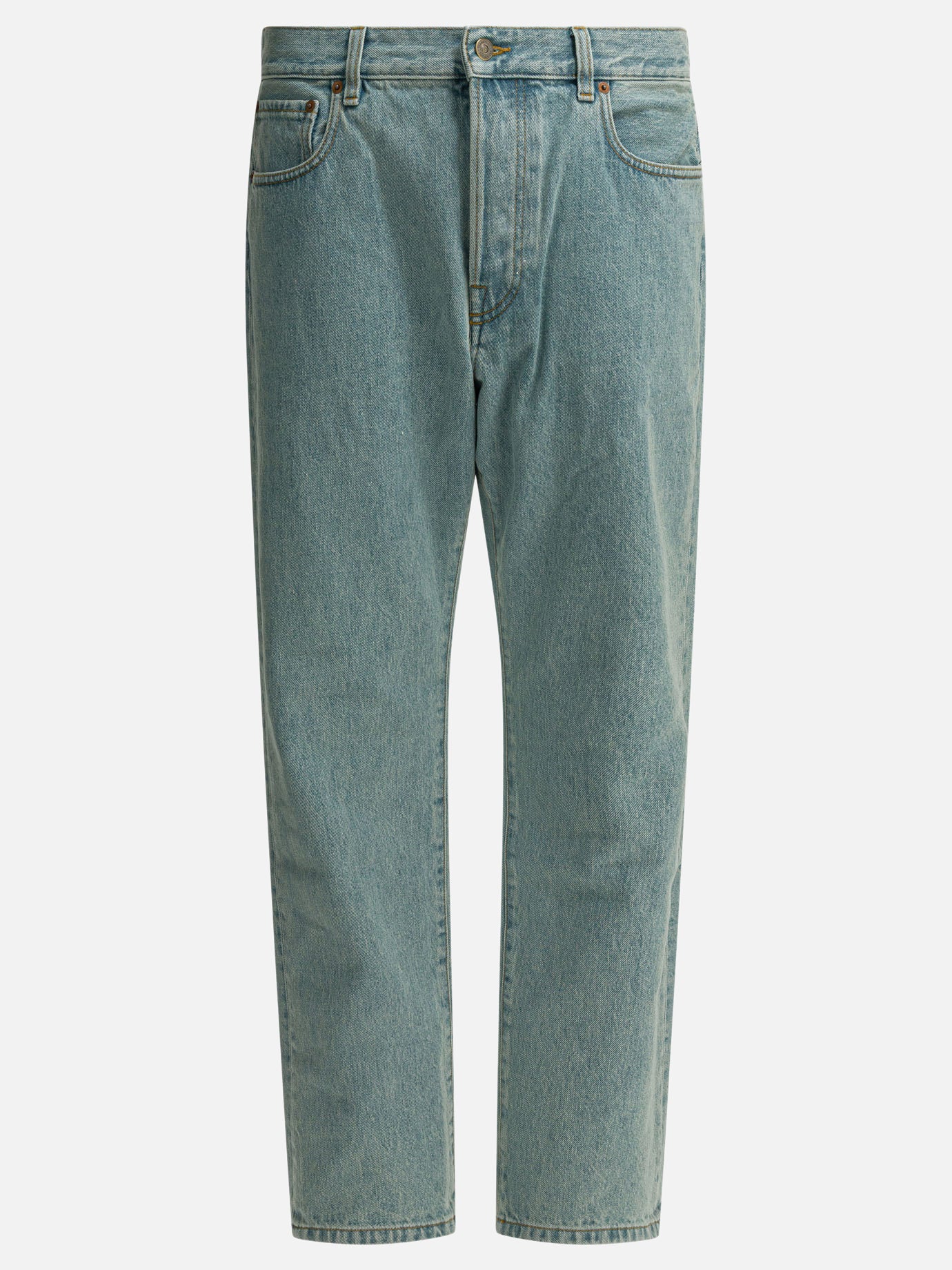 Straight-leg jeans 100% cotton  Light blue - Valentino Men | PDP | VIETTI Online Store | thumbnail