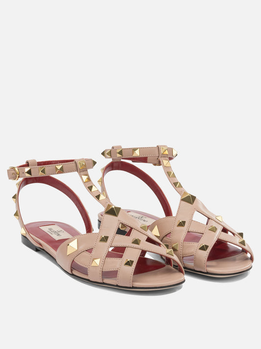 Flat sandals 100% leather  Pink - Valentino Garavani Women | PLP | VIETTI Online Store | 2
