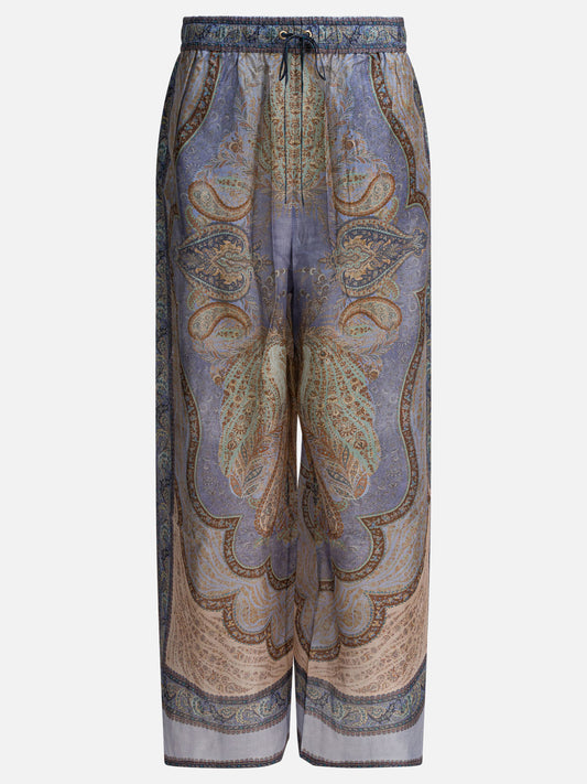 Leisure trousers Paisley  Light blue - Zimmermann Women | PDP | VIETTI Online Store 
