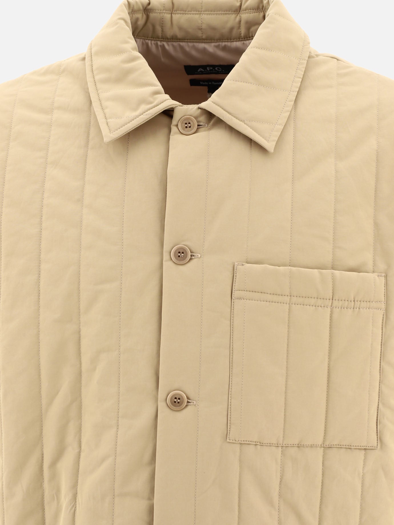 Quilted & Utility Jackets 51% cotone 49% poliammide - Imbottitura: poliestere  Beige - A.P.C. Men | PDP | VIETTI Online Store | thumbnail_3