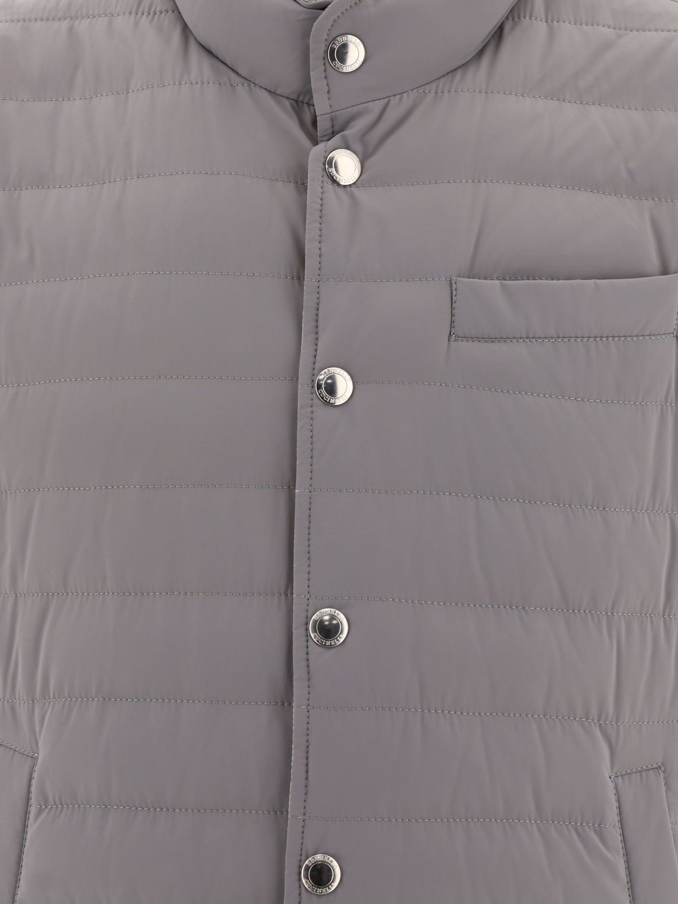 Vest jackets 83% nylon 17% elastane - Padding: down and feathers  Grey - Brunello Cucinelli Men | PDP | VIETTI Online Store | thumbnail_3