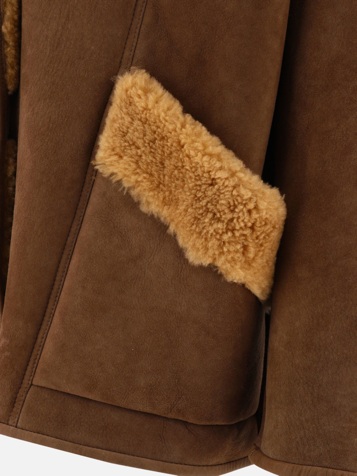 Jacket with shearling inserts