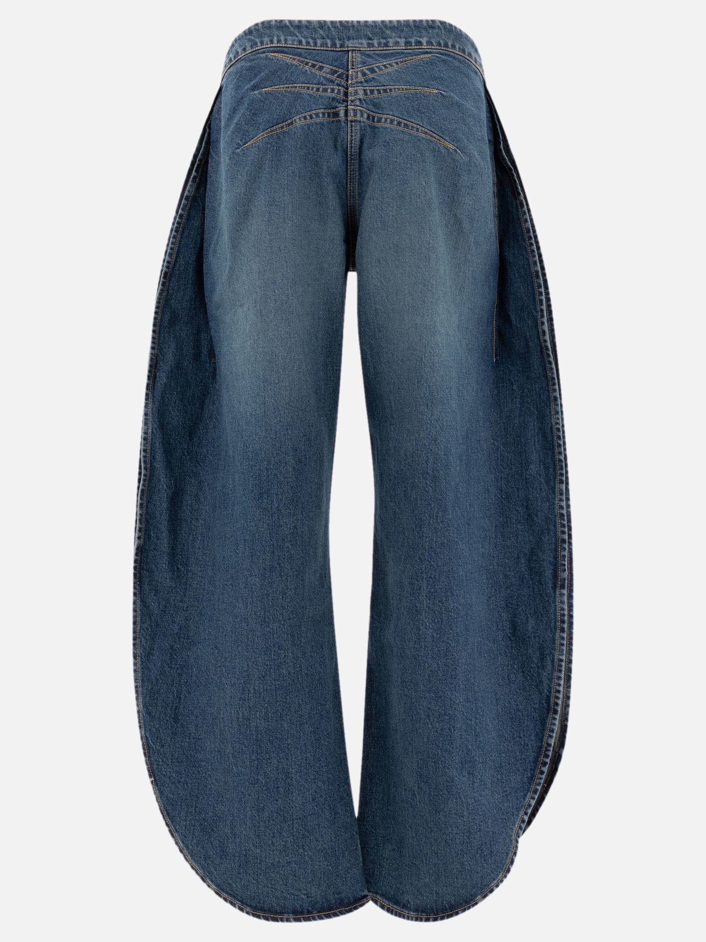 Alaïa Round jeans in stone denim Blue