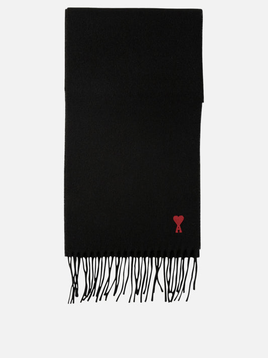 Ami Paris "Ami de Coeur" scarf Black