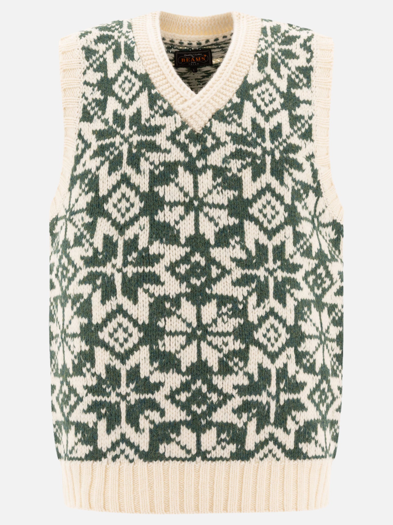 Vests Textured knit  Green - Beams Plus Men | PDP | VIETTI Online Store | thumbnail