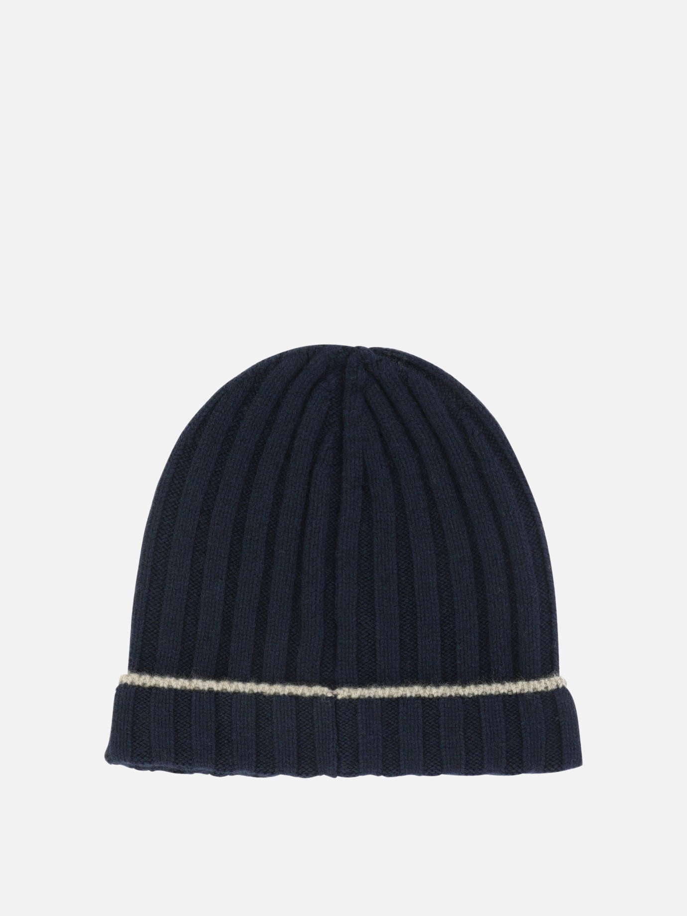 Ribbed cashmere knit beanie