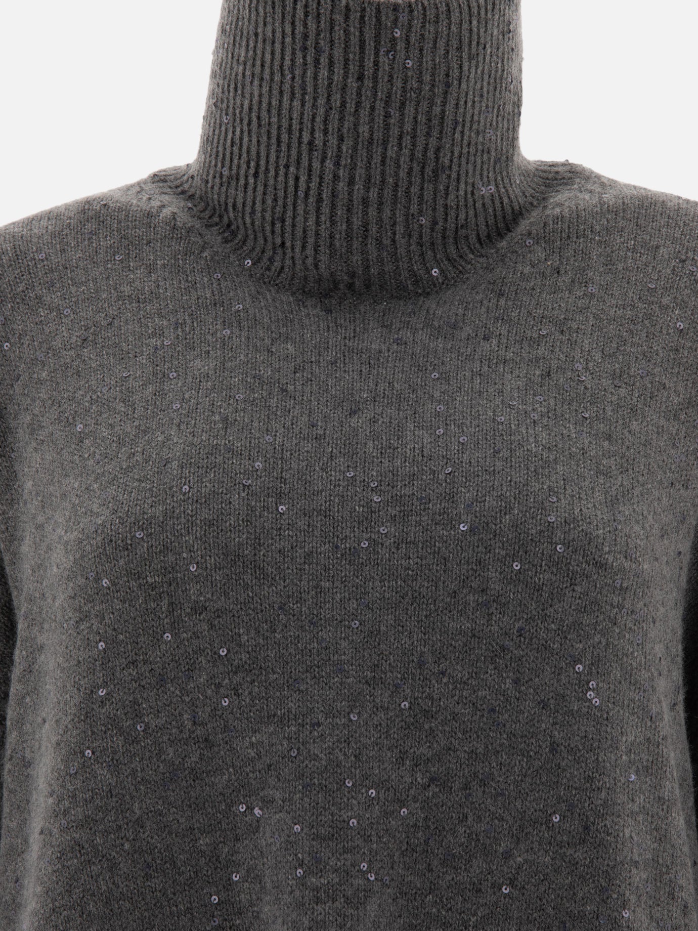 Cashmere and silk turtleneck with sequins