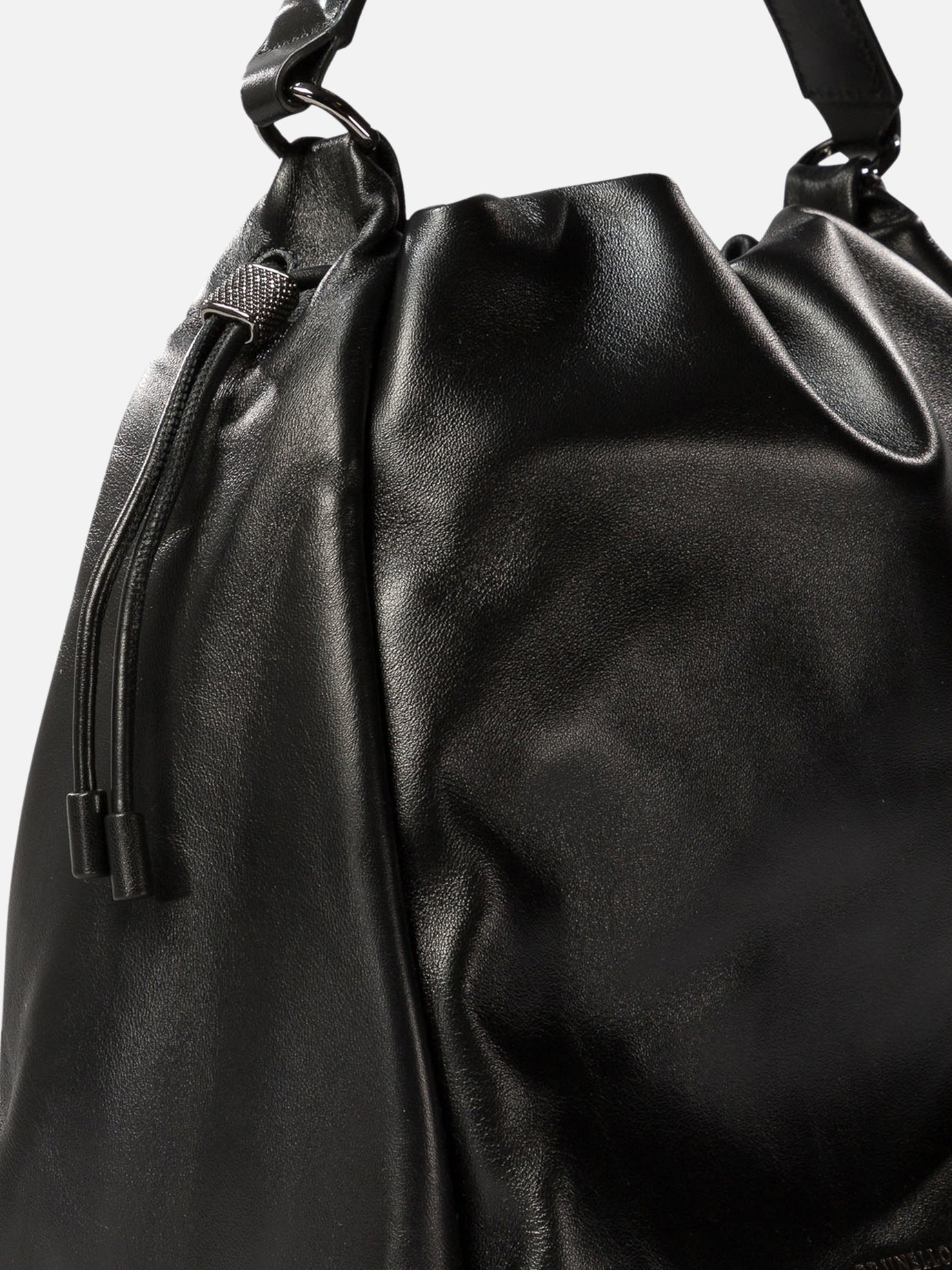 Bucket bag in Soft leather with monili