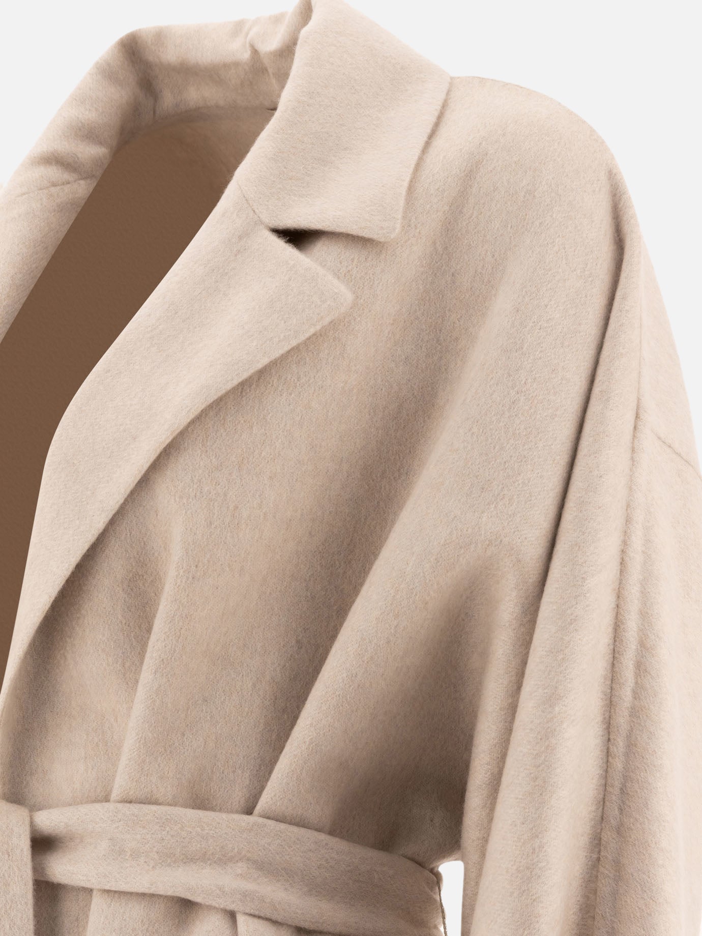 Hand-crafted coat in cashmere double beaver cloth with monili