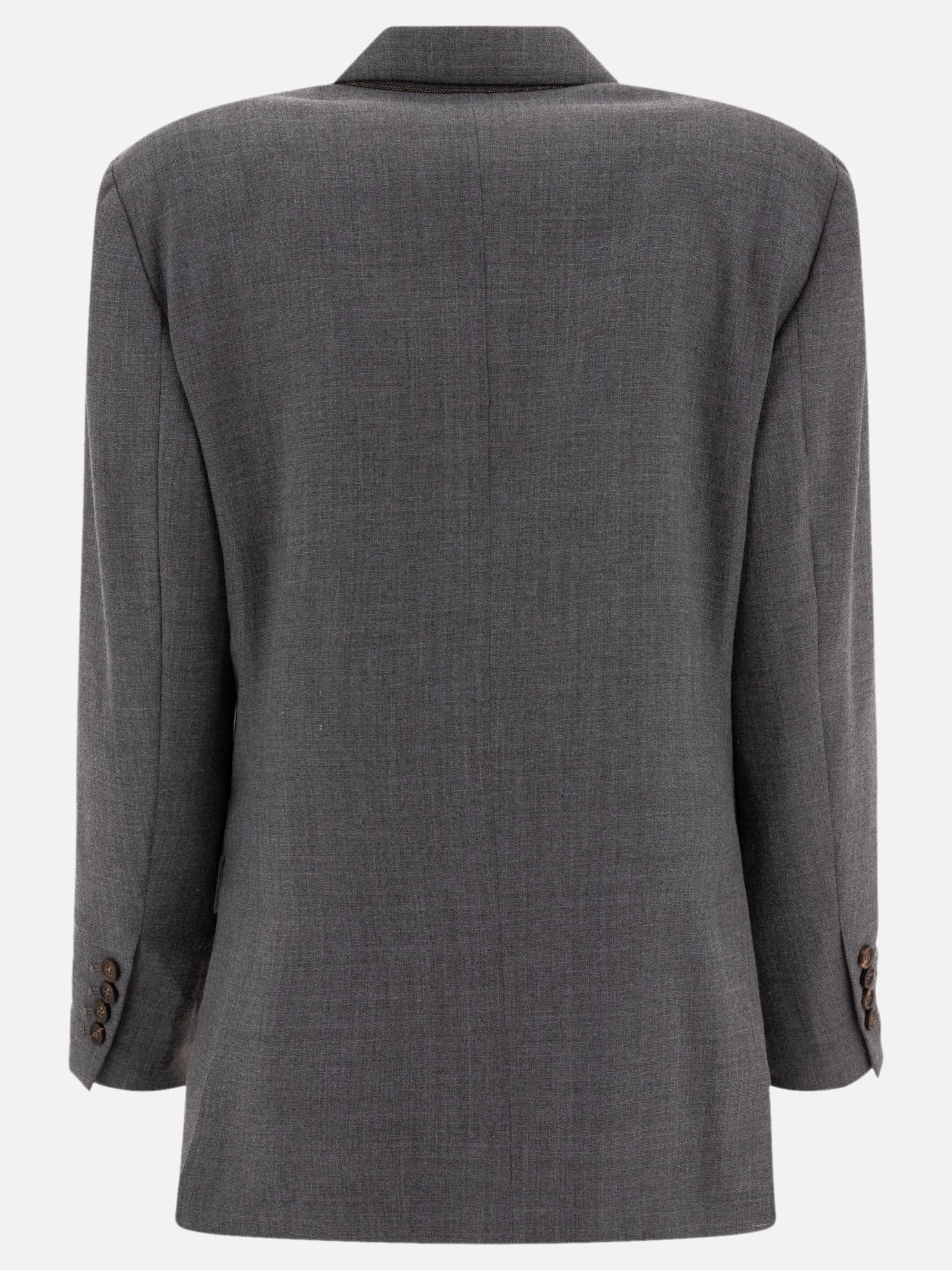 Brunello Cucinelli Single-breasted wool blend blazer Grey