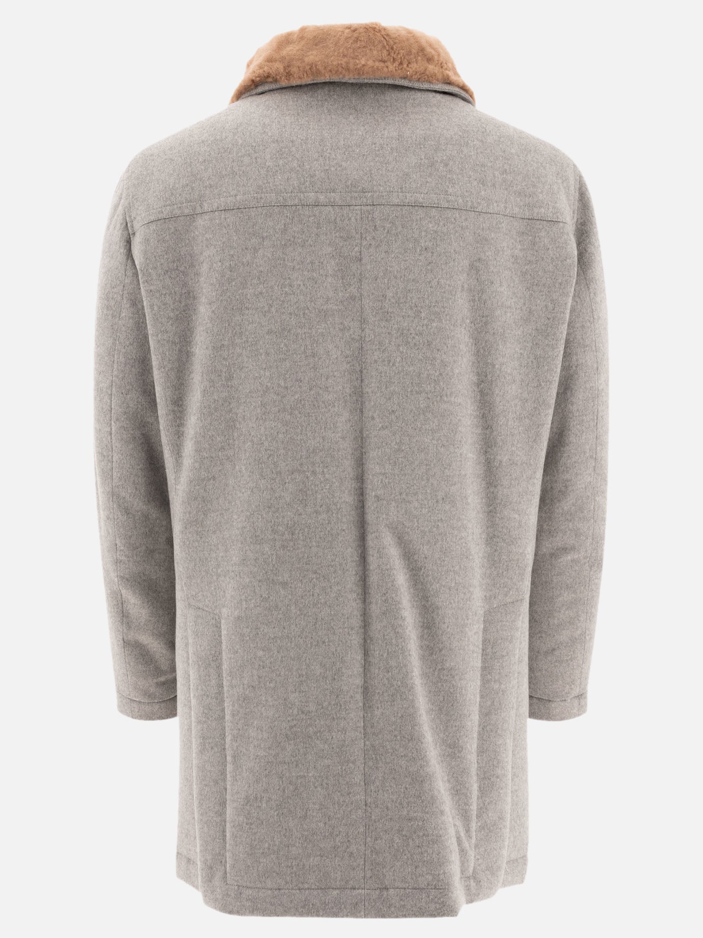 Long coats Solid colour  Grey - Brunello Cucinelli Men | PDP | VIETTI Online Store | Zoom-Modal_2
