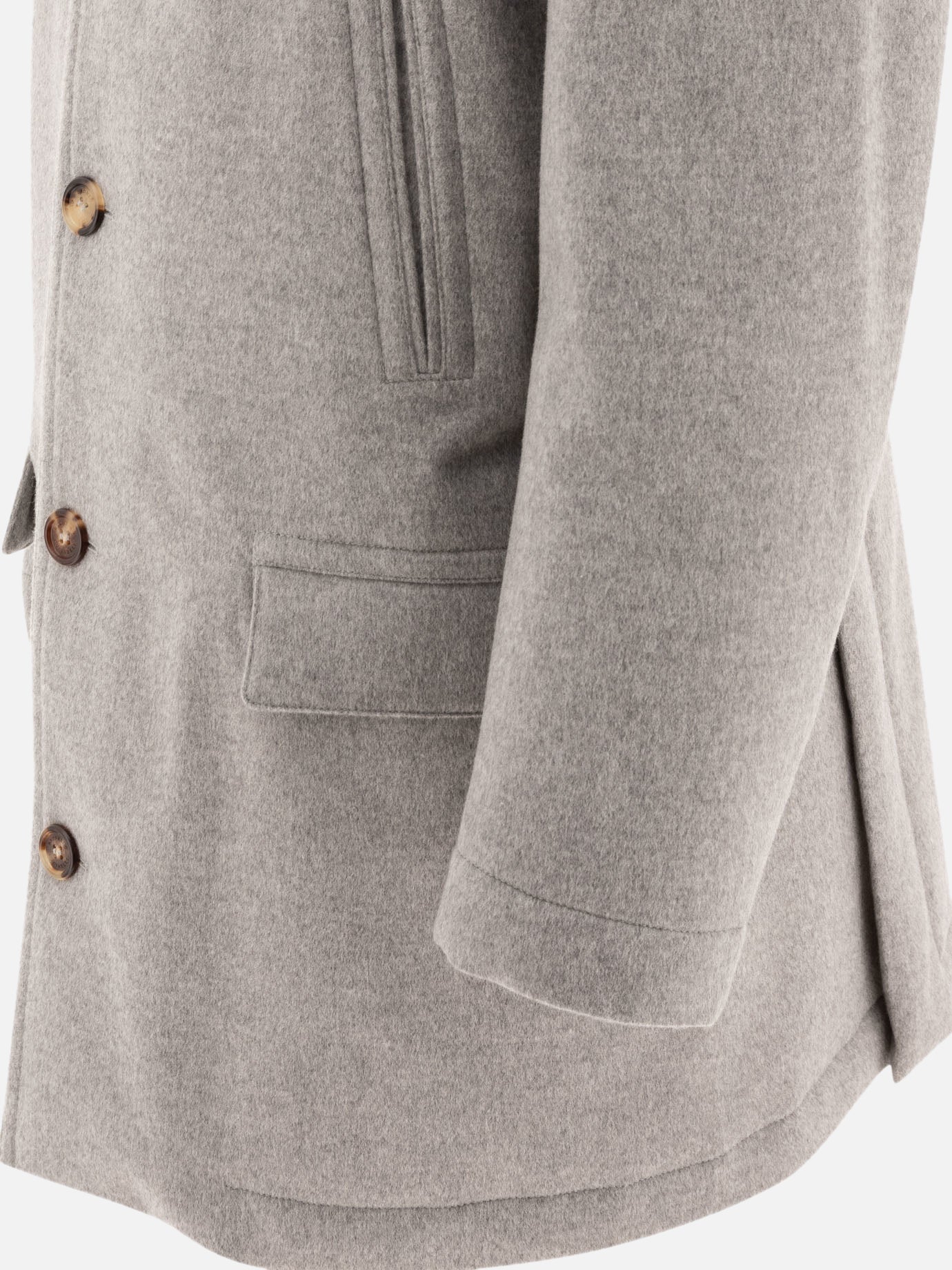 Long coats Solid colour  Grey - Brunello Cucinelli Men | PDP | VIETTI Online Store | Zoom-Modal_4
