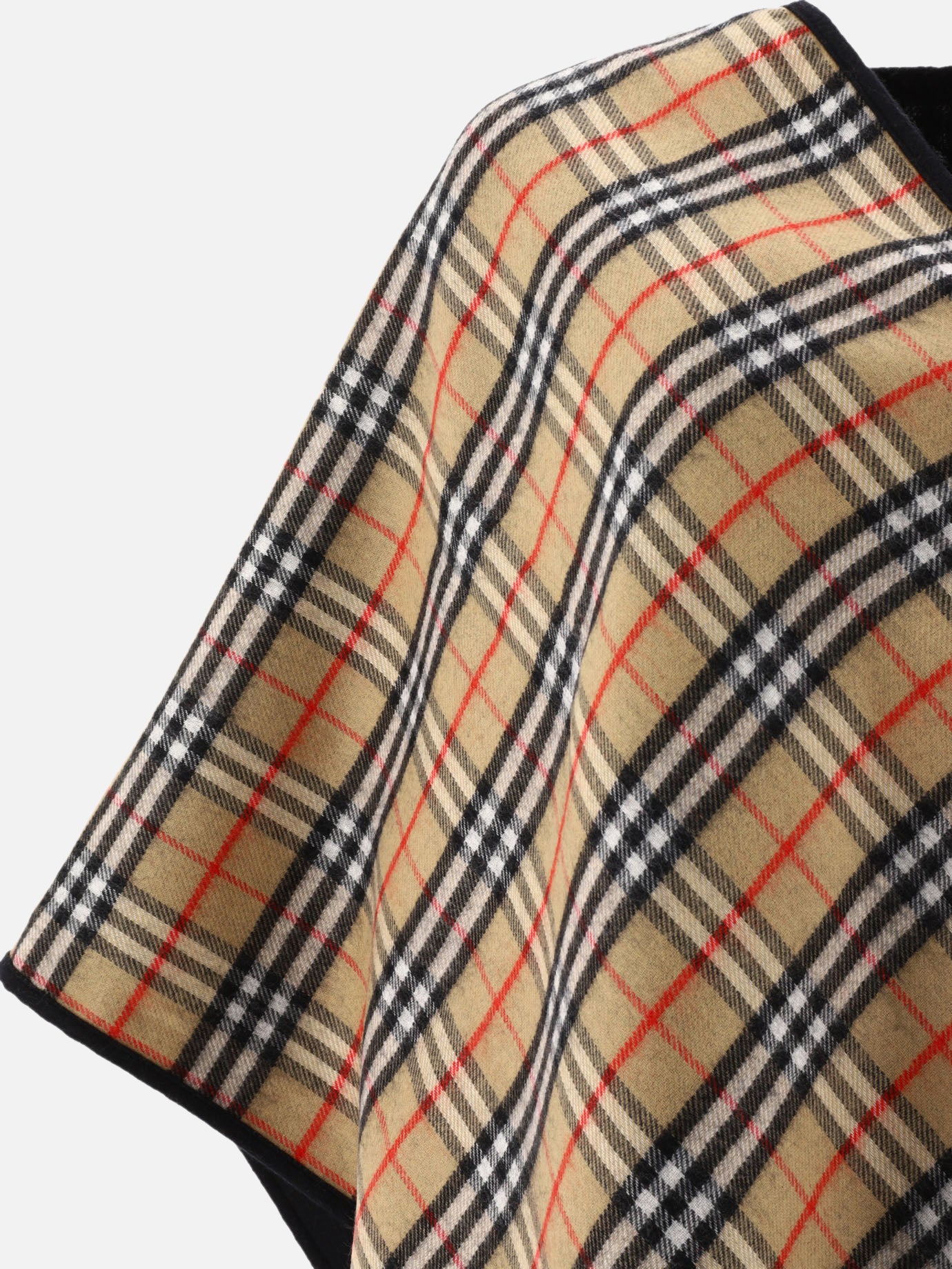 Burberry Check wool reversible cape Black