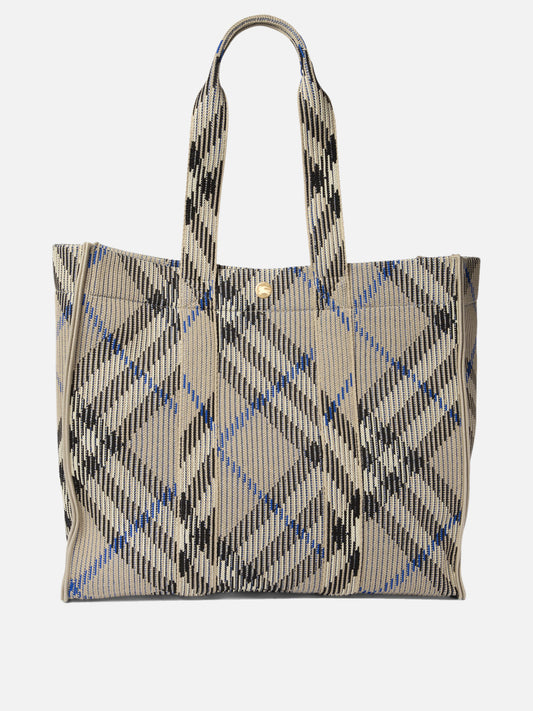 Knitted "Check" tote bag