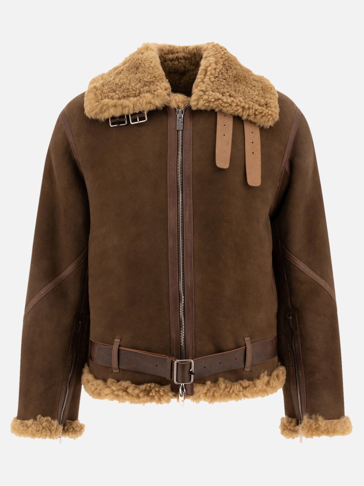 Shearling jackets Solid colour  Brown - Burberry Men | PDP | VIETTI Online Store | Zoom-Modal
