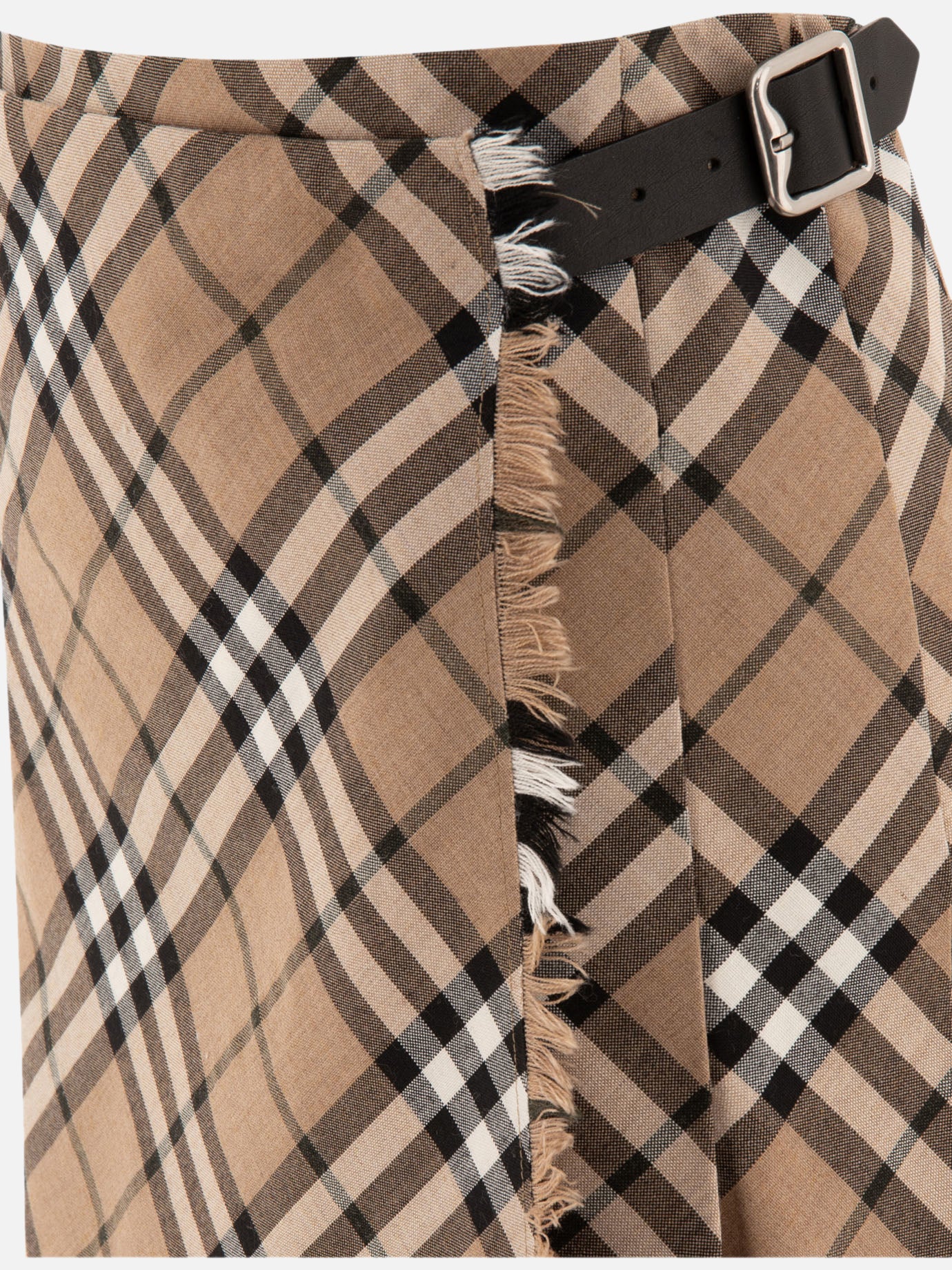 Burberry Check wool blend mini kilt Beige