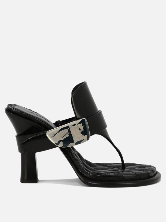 Heeled sandals 100% calf leather - 100% leather  Black - Burberry Women | PLP | VIETTI Online Store 
