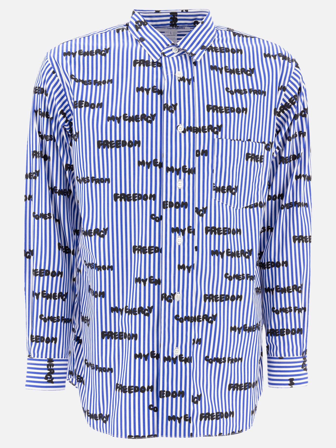 Comme Des Garçons Shirt Printed striped shirt Blue