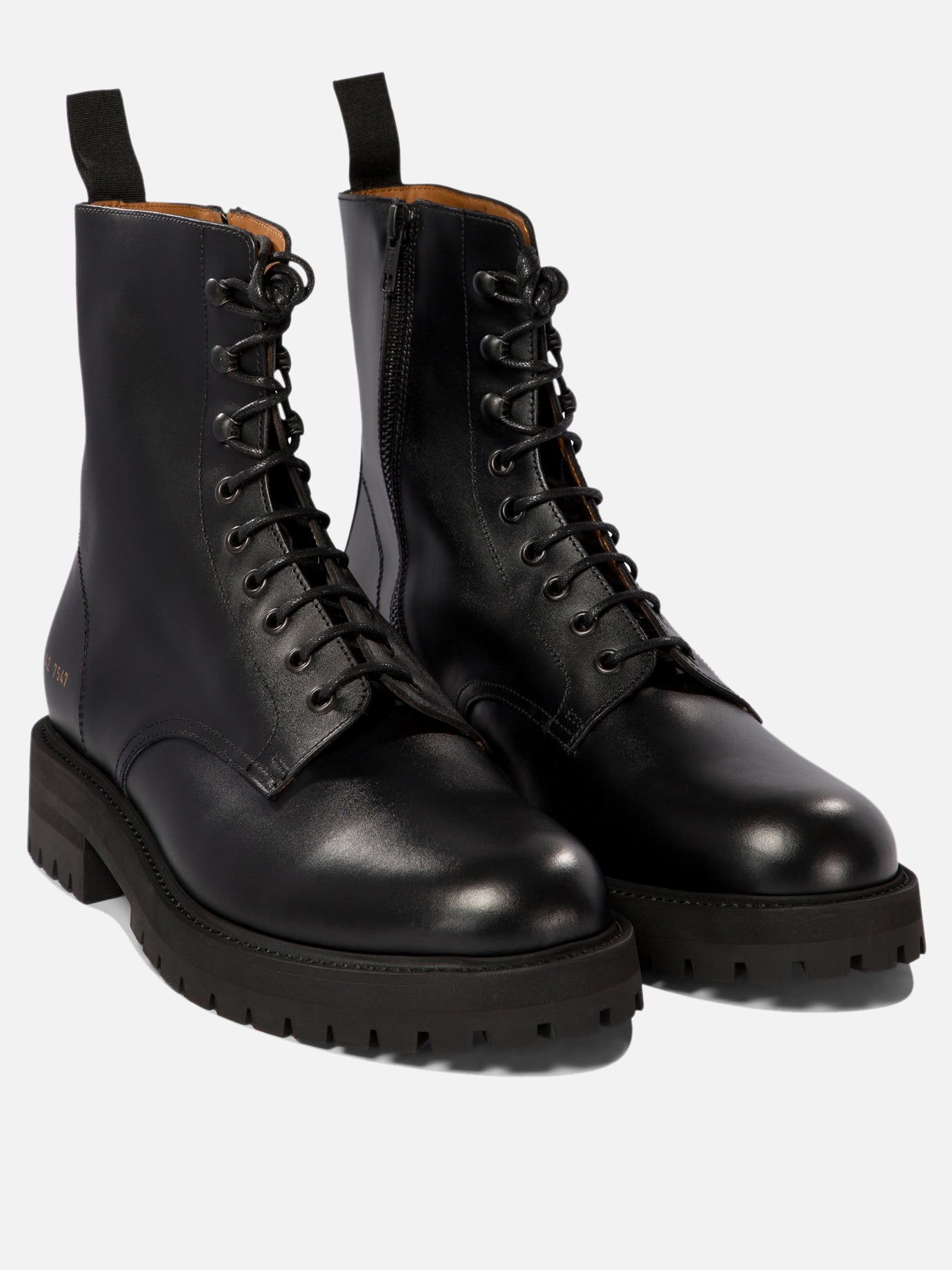 Common Projects Leather combat boots Black