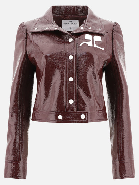 Leather jackets Solid colour  Bordeaux - Courrèges Women | PLP | VIETTI Online Store 
