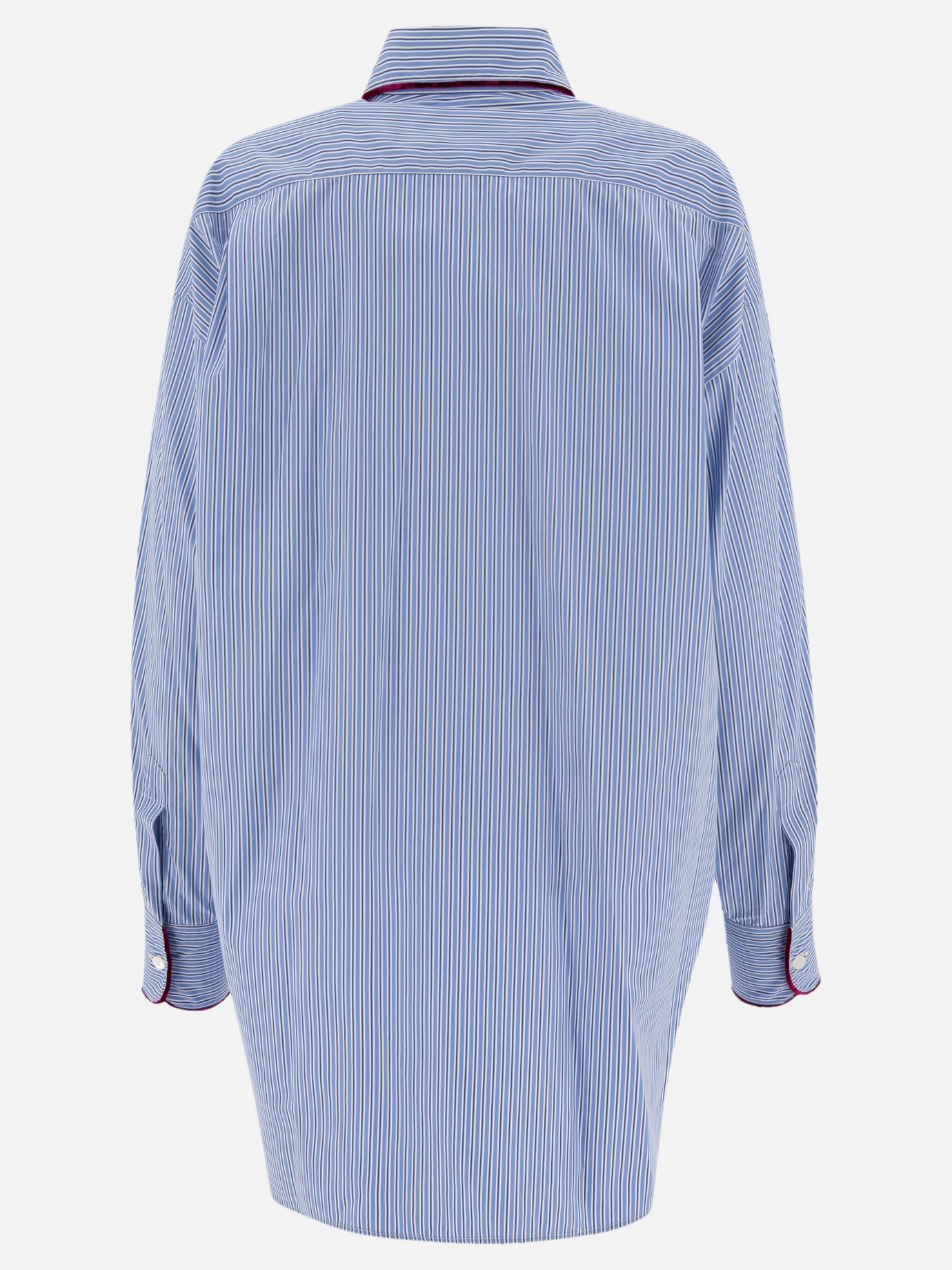 Striped poplin shirt